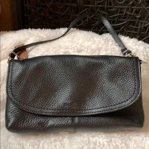 Coach wristlet black leather